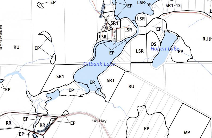 Zoning Map of Gilbank Lake in Municipality of Seguin and the District of Parry Sound